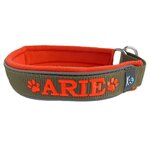 Fleece Half-Check Halsband met Naam - M | My K9