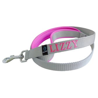 Neoprene handle dog leash with name