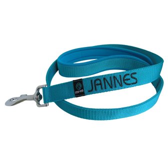 Neoprene handle dog leash with name