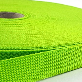 Polypropylene (PP) webbing - 20mm - lime green