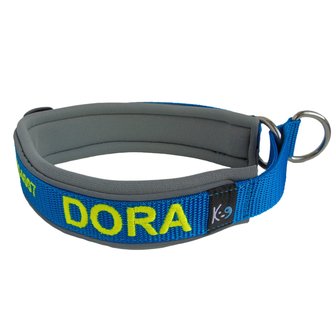 Neoprene Half-Check dog collar with name - S | My K9