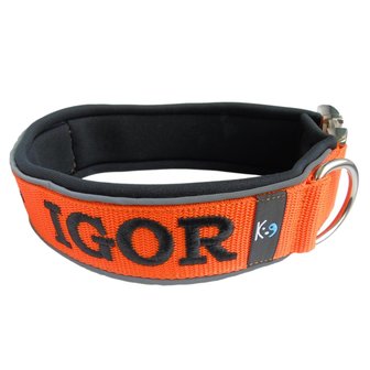 Neoprene dog collar with name - XL | My K9