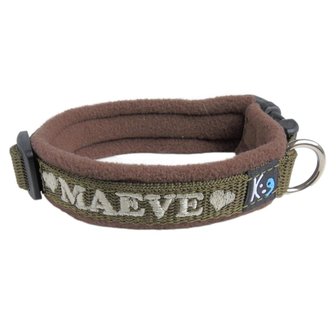 Fleece dog collar with name - XS | My K9