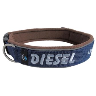 Fleece dog collar with name - XL | My K9