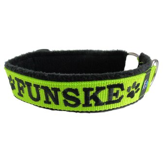 Fleece Buckleless dog collar with name - XL | My K9