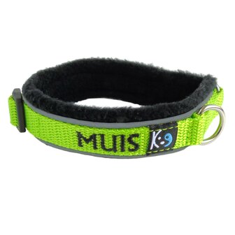 Fleece Buckleless dog collar with name - S | My K9