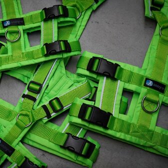 *Limited Edition* AnnyX SAFETY anti-ontsnappingstuigje Grasgroen/Neongroen Reflecterend
