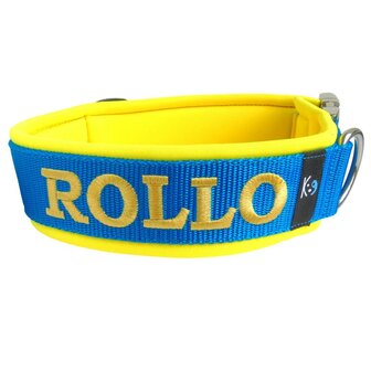 Neoprene dog collar with name - XL | My K9