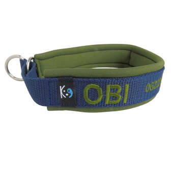 Neoprene Half-Check dog collar with name - S | My K9