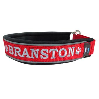 Neoprene Half-Check dog collar with name - S | My K9