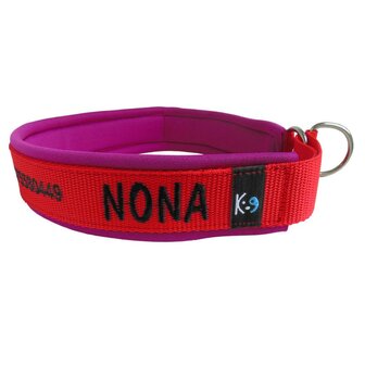 Neopreen Half-Check Halsband met Naam - S | My K9