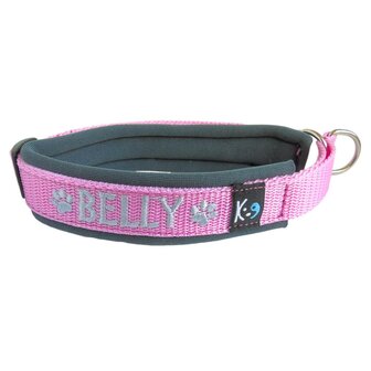 Neoprene Half-Check dog collar with name - S | My K9