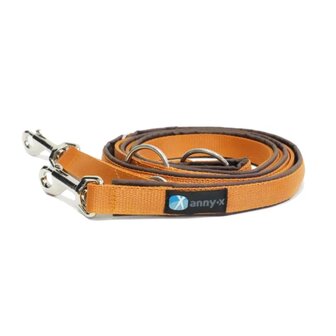 AnnyX adjustable dog leash lined - Cinnamon/Brown
