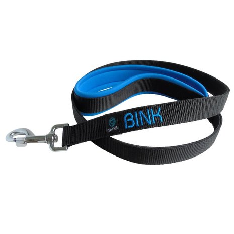 Neoprene handle dog leash with name