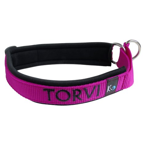 Neoprene Half-Check dog collar with name - S | My K9