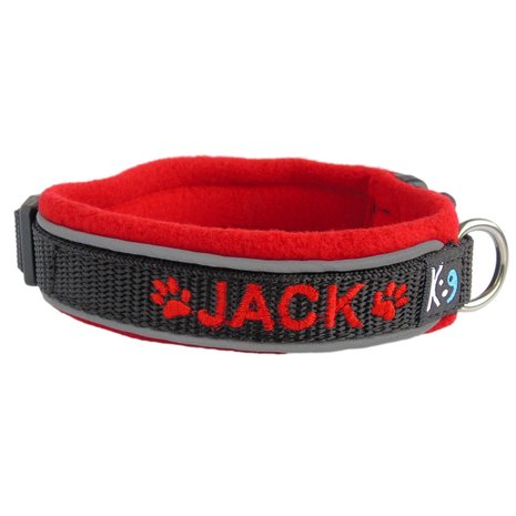 Fleece dog collar with name - XS | My K9