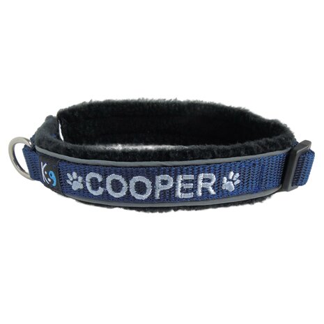 Fleece Buckleless dog collar with name - S | My K9