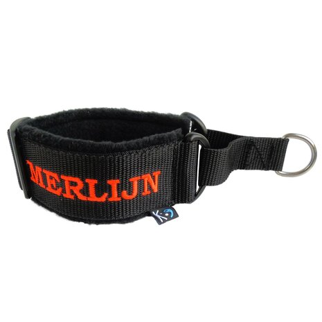 Fleece Martingale halsband met Naam - S/M | My K9