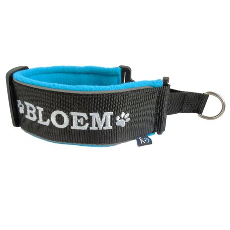 Fleece Martingale halsband met Naam - S/M | My K9