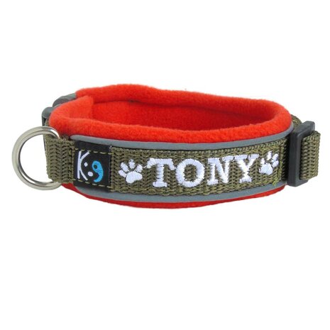 Fleece dog collar with name - XS | My K9