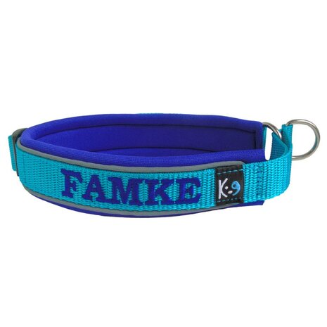 Neoprene Half-Check dog collar with name - S | My K9