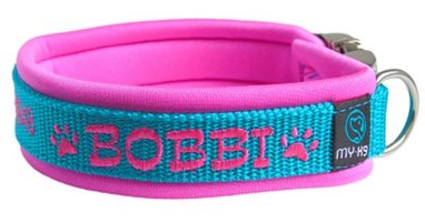 Bobbi wil haar nieuwe halsband showen!