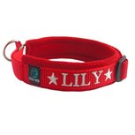 Fleece Half-Check Halsband met Naam - S | My K9 Fleece Half-Check Halsband met Naam - S | My K9