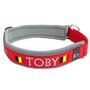 Neoprene Half-Check dog collar with name - M | My K9