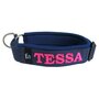 Neoprene Half-Check dog collar with name - S | My K9