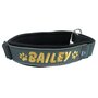 Neoprene Half-Check dog collar with name - M | My K9