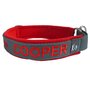 Fleece Half-Check dog collar with name - M | My K9