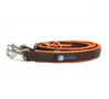 AnnyX adjustable dog leash lined - Brown / Neon Orange