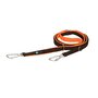 AnnyX SAFETY adjustable dog leash lined - Brown/Neonorange